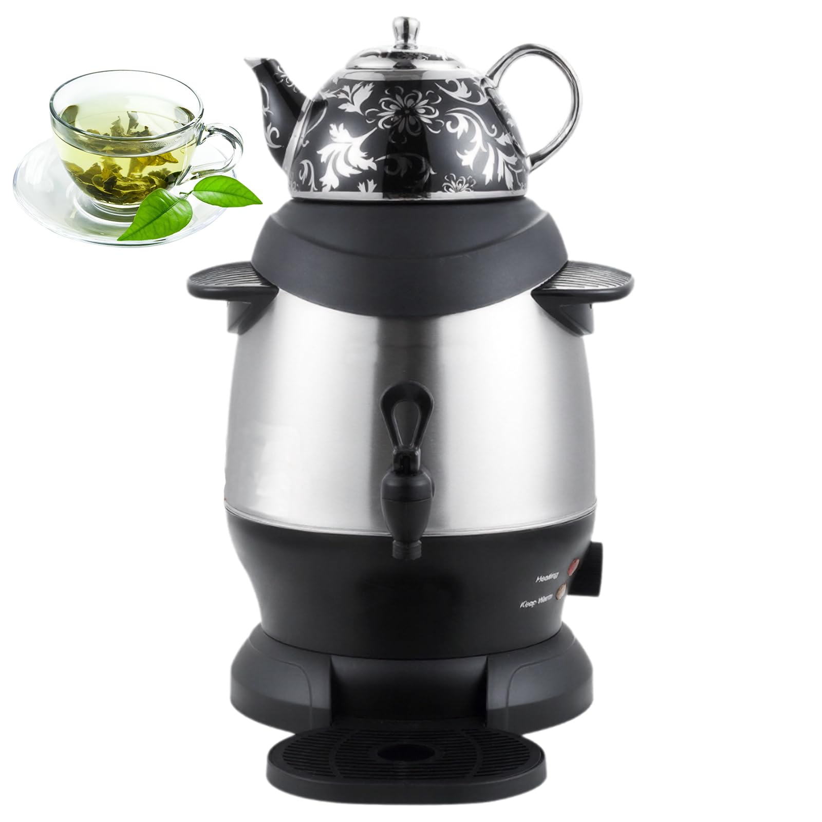 Samovar électrique bouilloire acier inoxydable 4L grande capacité
