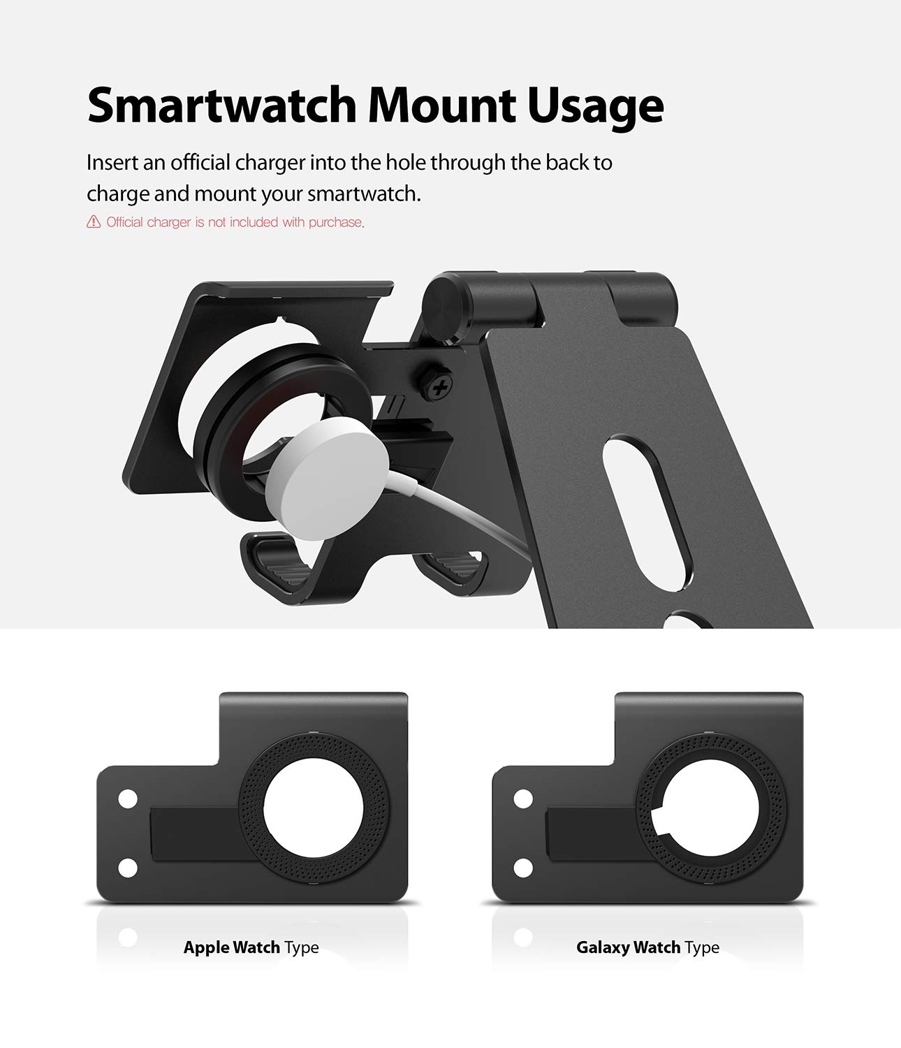 Ringke Super Folding Stand, Support Téléphone Portable Support Smartwatch pour Galaxy Watch 4, Galaxy Watch 4 Classic, Galaxy Watch 3, Galaxy Watch Active 1/2 Station de Charge Multi-Angles