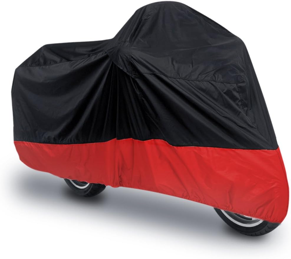 L 180T Red& Blue Rain Dust Motorcycle Cover Bundle Outdoor Waterproof 86" for Honda