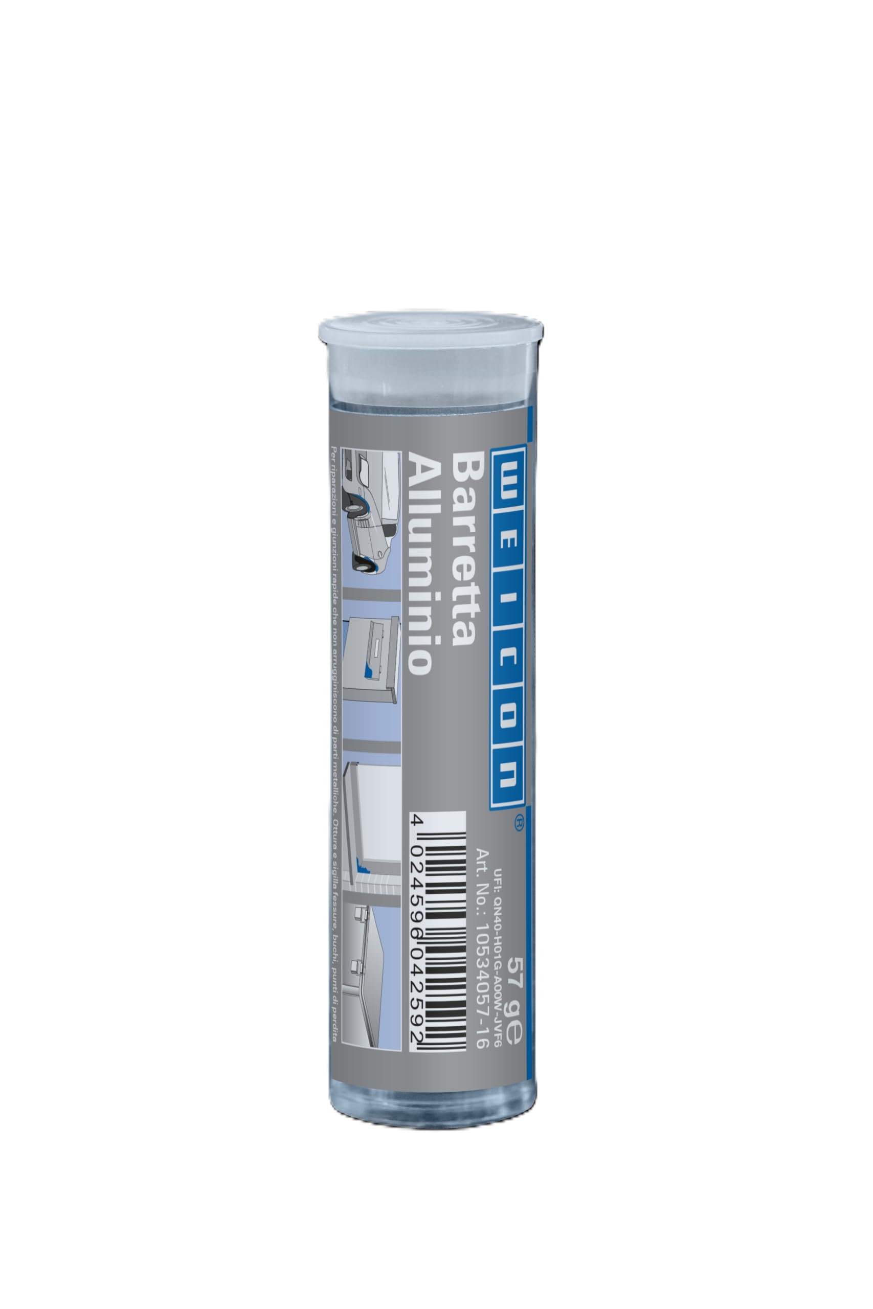 WEICON Barretta Alluminio 57 g | Adesivo bicomponente per riparazioni | Non arrugginisce