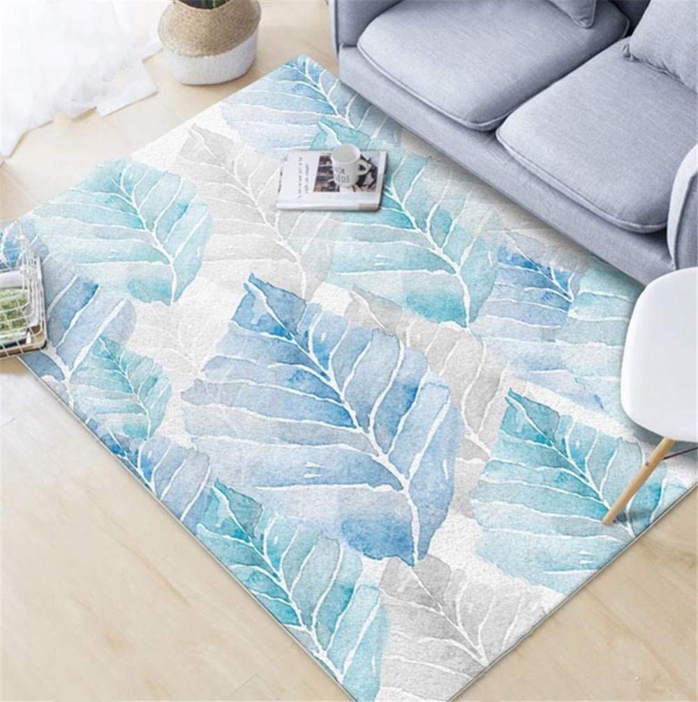 Tapis de maison feuilles bleues 60x120 cm pour réchauffer un sol de chambre froid
