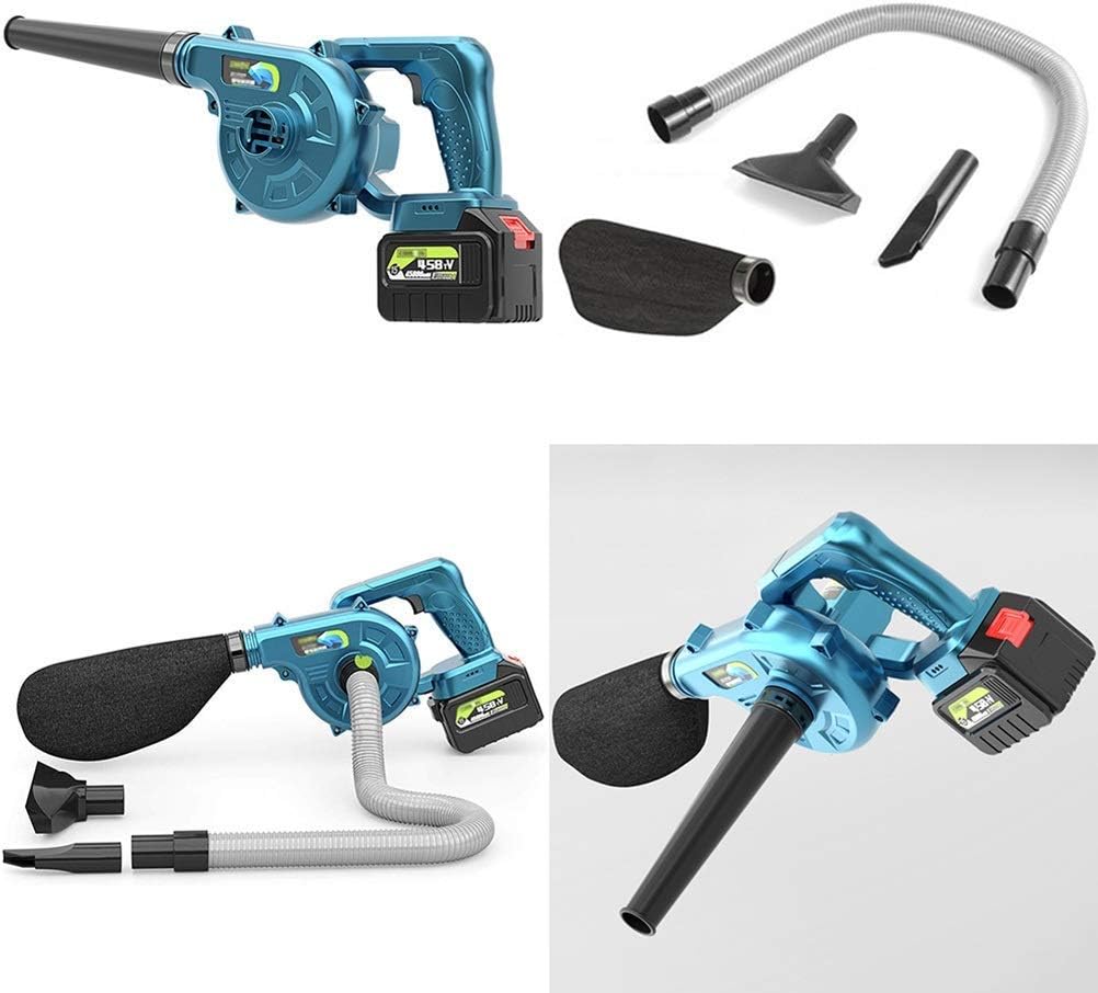 Convenient Electric Leaf Blower, 2-in-1 Cordless Garden Blower and Vacuum & Shredder Stepless Speed Change Single-Handed/Lightweight (Color : 1 Lithium Battery, Size : 138000H) (2 Lithium Battery 198