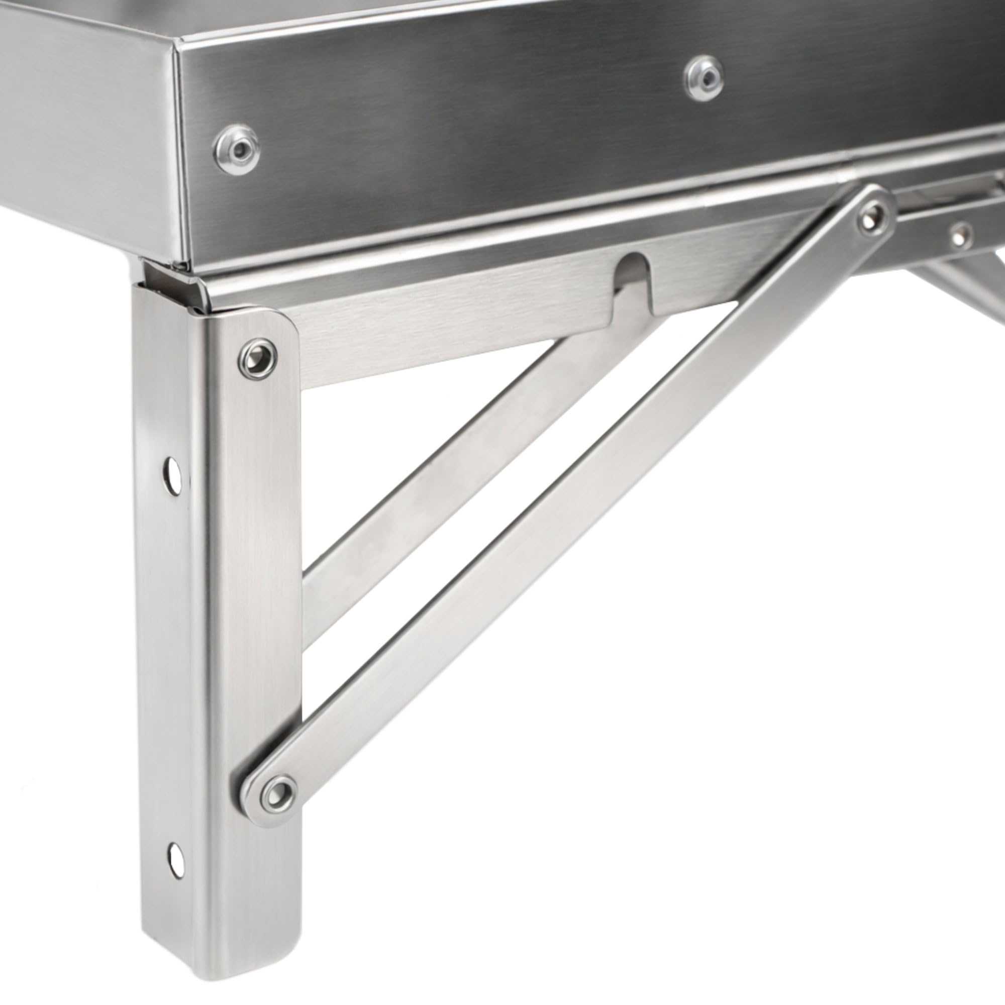 Mahlzeit Étagère murale en acier inoxydable 60 x 30 cm | Étagère de cuisine pliable argentée | Étagère murale en acier inoxydable | Étagère murale pour cuisine, étagère murale pour cuisine, étagère à