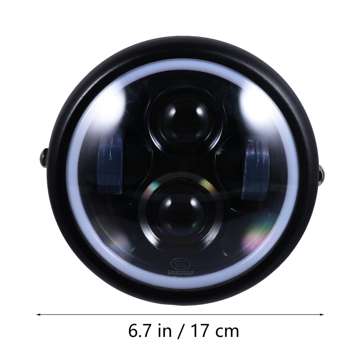 TOYANDONA Faro per Motocicletta LED Retro 35w 12v Nero in Vetro | Acciaio Inossidabile, per Pioggia e Nebbia, Guida Notturna e Uso in Condizioni Severe