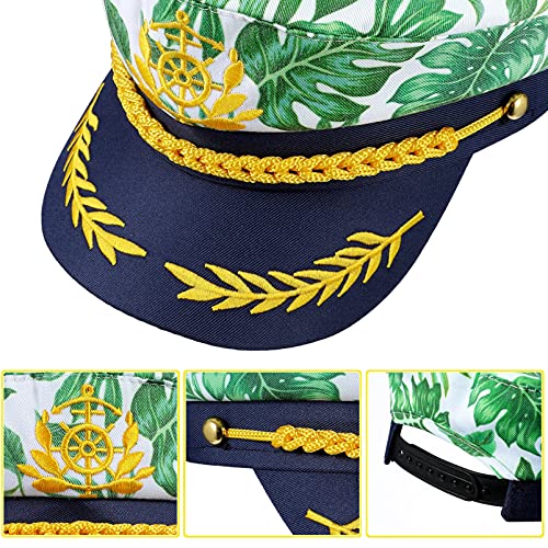 Soimiss Captain Hat Adjustable Yacht Hat Navy Hat Sailor Cap Nautical Party Captain's Cosplay Costume For Men Women #TOP2