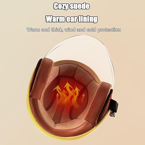 Miniatura 4 de Casco abierto aprobado por DOT para niños, casco de motocicleta lindo 34 retro ciclomotor casco eléctrico Vespa hebilla de liberación rápida medio