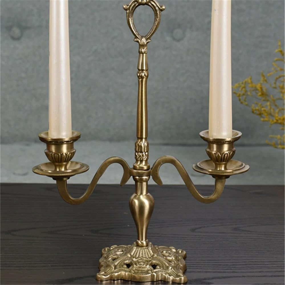 Candelabra European Brass Double-Headed Candlestick Light Luxury Table Decoration Candle Holder Living Room Ornaments Candle Sticks Holder