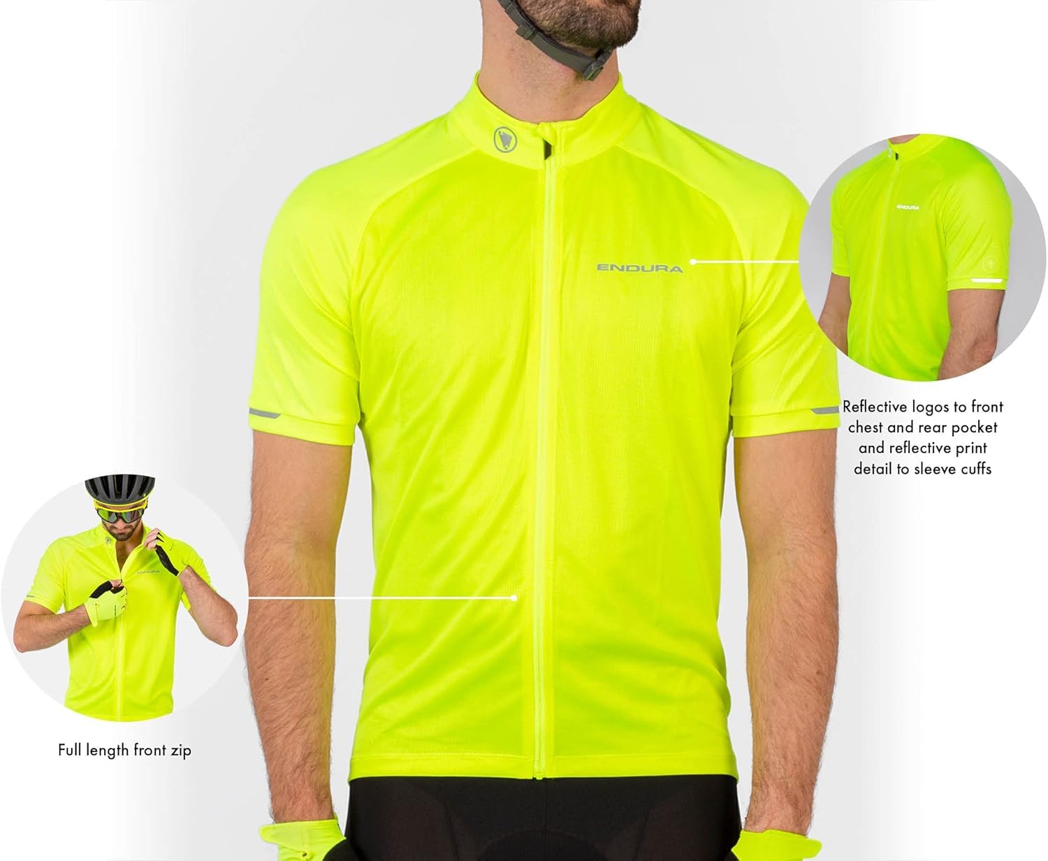Endura Herren Xtract Kurzarm-Fahrradtrikot II | Schnelltrocknend | Reflektierende Logos | Silikonprofil Trikot