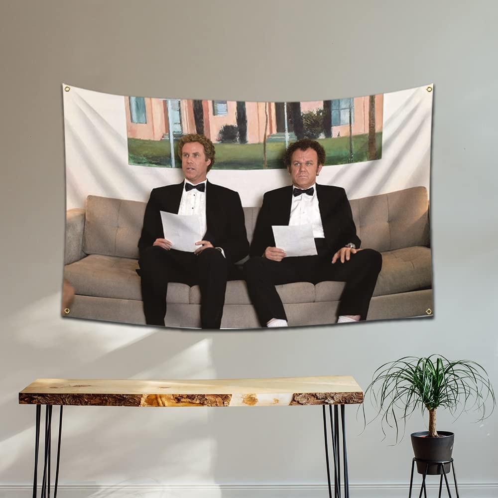 felizerStep Brother The Interview Flag (3x5ft, Anti-fade Poly，150D ) For Boys Room /College /Dorm /Saturday Night Party /Man Cave Premium Quality with Brass Grommets Vibrant Colors Tapestry