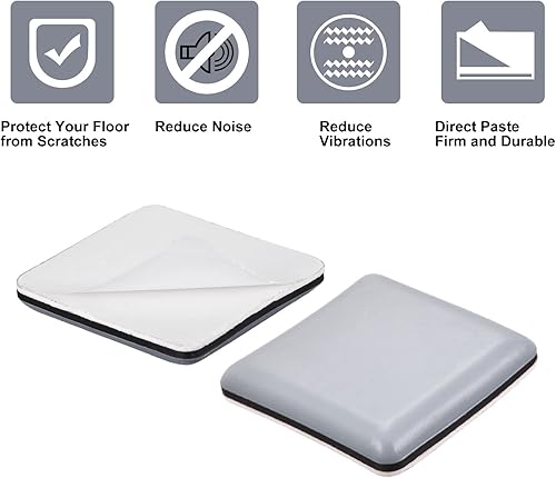 Miniatura 4 de uxcell Deslizadores cuadrados de PTFE de 1 38 pulgadas, adhesivo autoadhesivo para pisos de madera, azulejos de cerámica y alfombras, 12 piezas