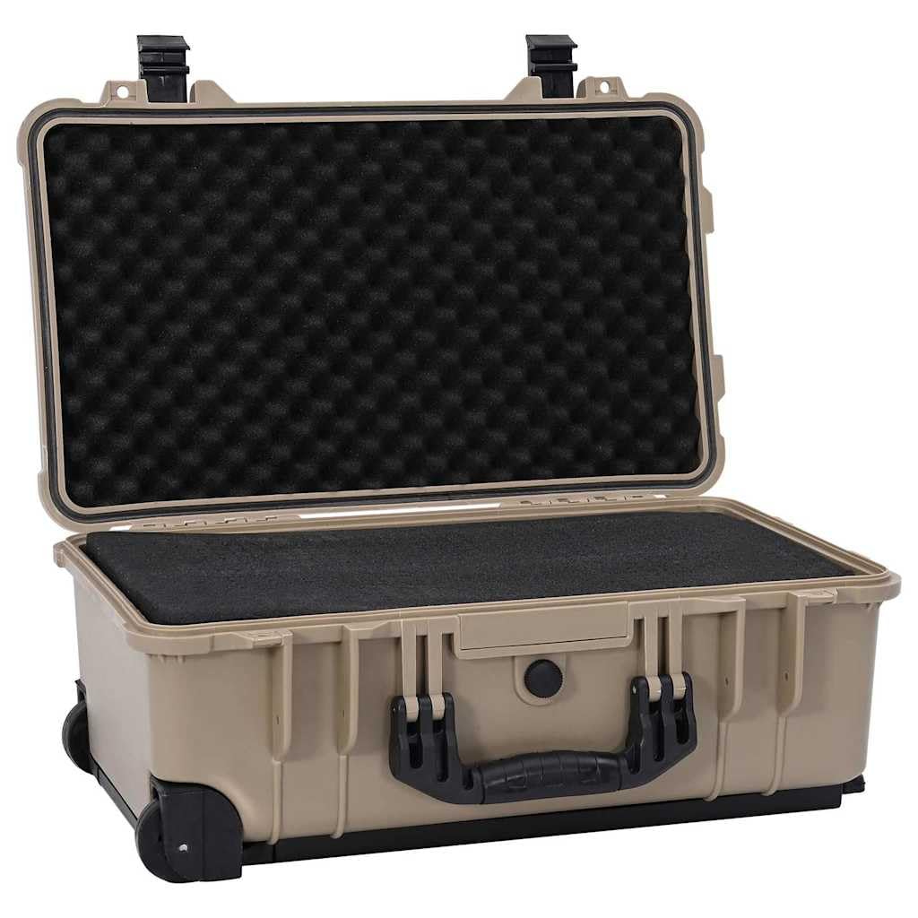 vidaXL Funda rígida de Equipaje Arena 56 x 35 x 23 cm, Almacenamiento de Garaje, Estuche Duro Resistente, Moderno y Rectangular, a Prueba de Agua, fácil de Transportar