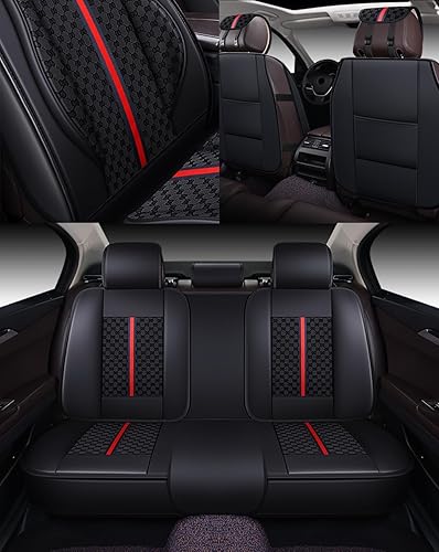 Miniatura 3 de Fundas OASIS AUTO de cuero y tela, cubierta acojinada de cuero sintético para autos, SUV y camionetas, ajuste universal, accesorios para interior de