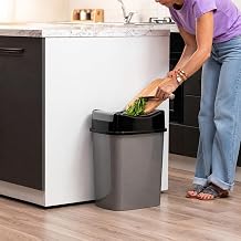 8 Litre Kapakl   p Kovas , Modern Tasar m Pratik Mutfak Banyo Ofis  p Kutusu, Kapakl  Plastik At k Kovas  Gri
