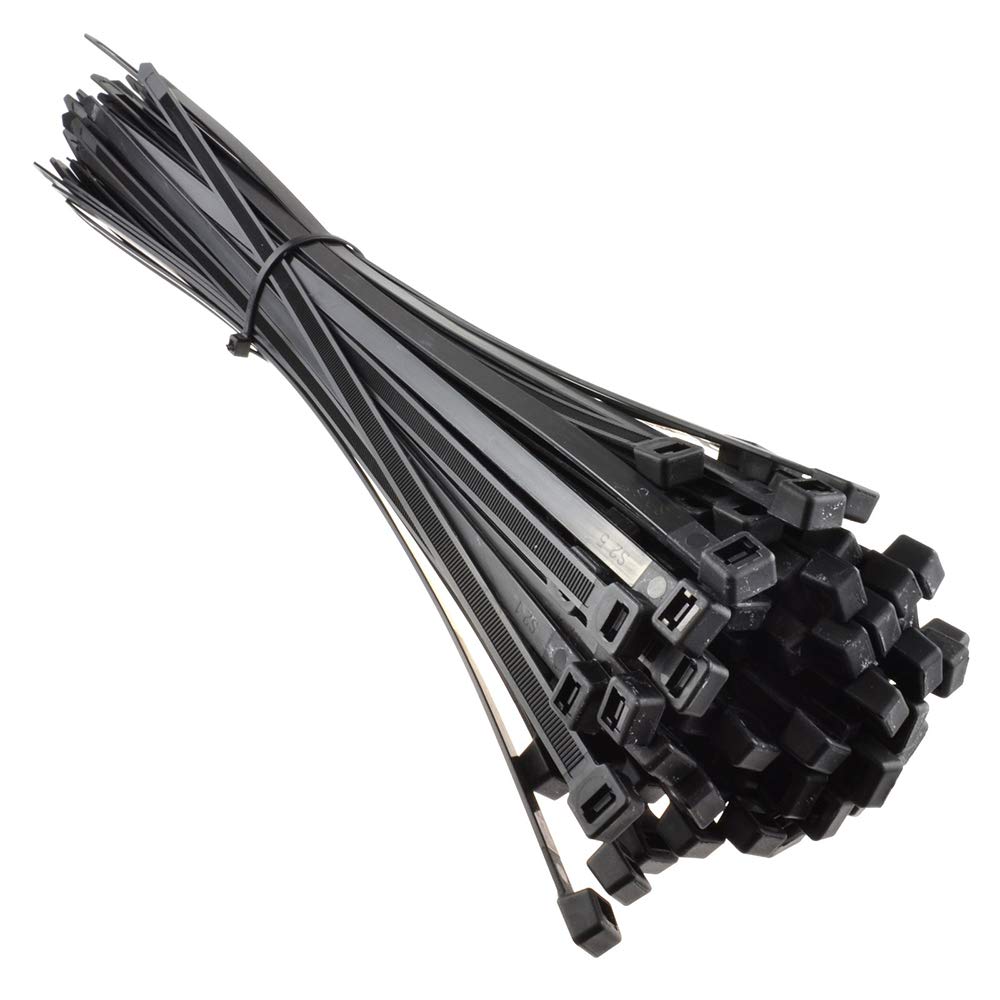 Ukcable-Ties Black Cable Ties 630Mm X 4.8Mm Nylon Plastic Zip Tie Wraps - Pack Of 100