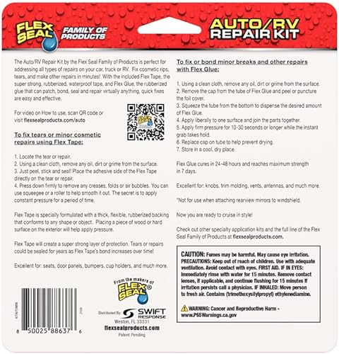 Miniatura 2 de Flex Seal Kit de reparación de automóvil/RV, súper fuerte, impermeable, de goma, resistente a los rayos UV, para automóvil, camión, motocicleta,