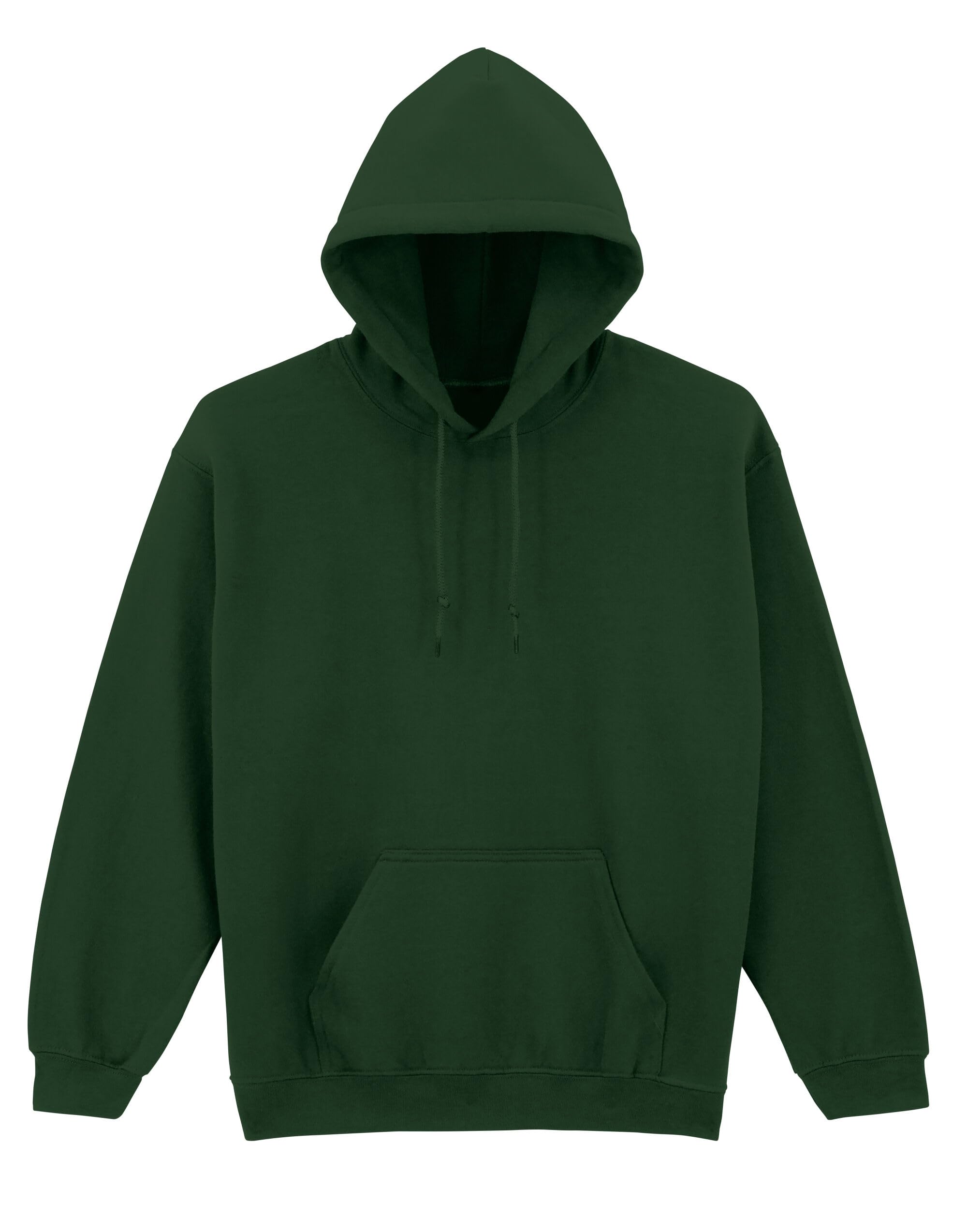 COOZO Men's Classic Hooded Sweatshirt – Forest Green - L