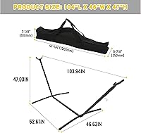 Vista 2 de KUAFU Soporte de hamaca resistente de 650 libras, 9 pies, con funda de transporte portátil de 104 pulgadas de largo x 46 pulgadas de ancho
