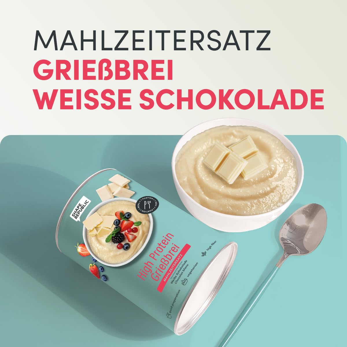 SHAPE REPUBLIC Grießbrei Schokolade (14 Portionen) - Proteinreich & nur 221kcal - schnell & einfach zubereitet