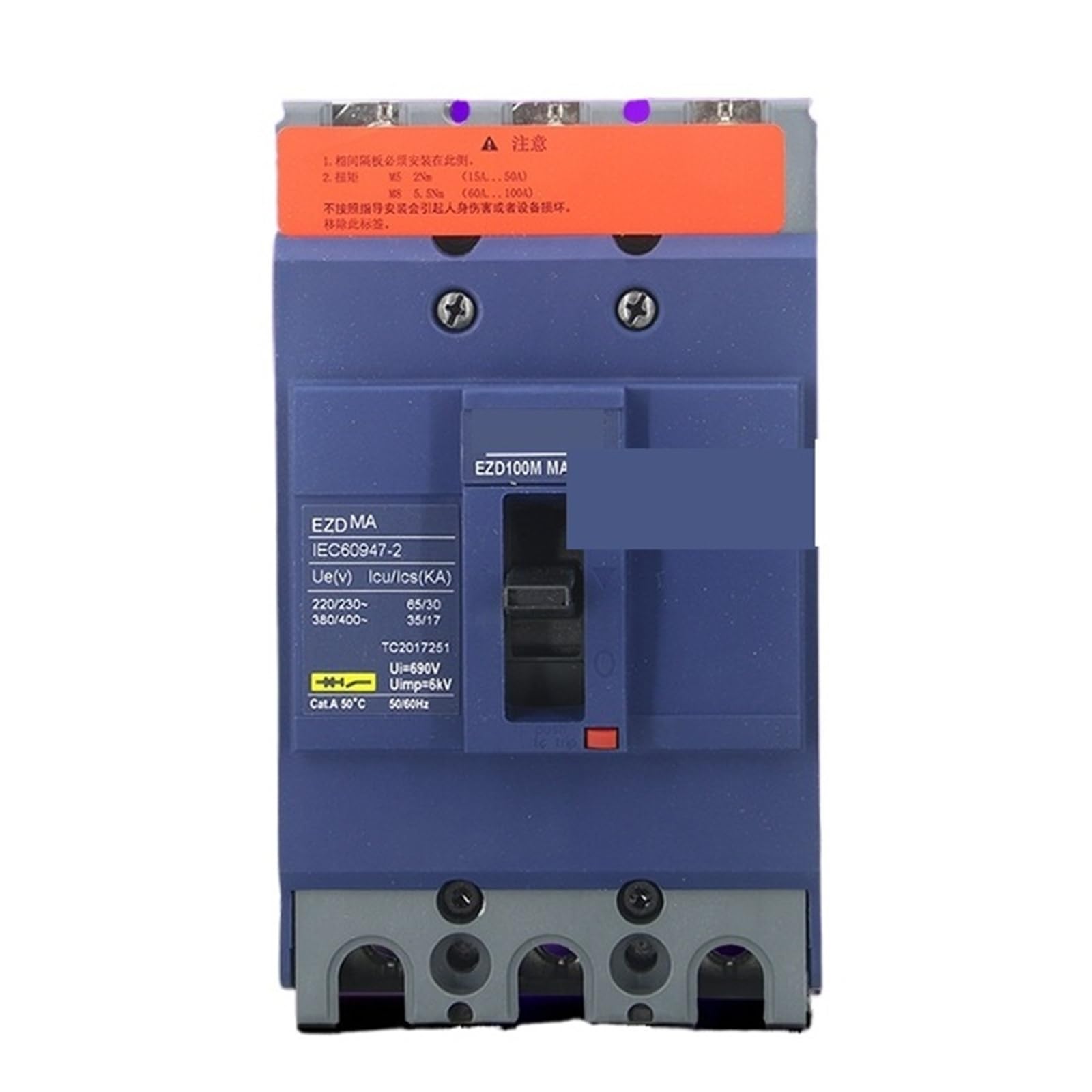 Caja moldeada 3P 50A EZD100M3050MAN con alta capacidad de corte industrial 2