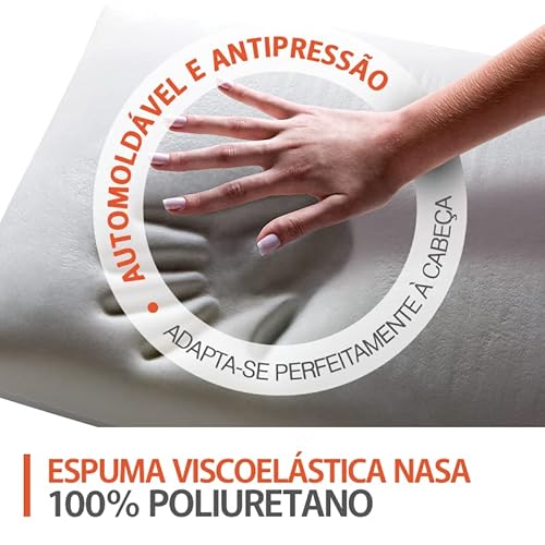 Travesseiro Nasa-X Duoflex Bege Para fronha 45cmx65cm Espuma 100% poliuretano