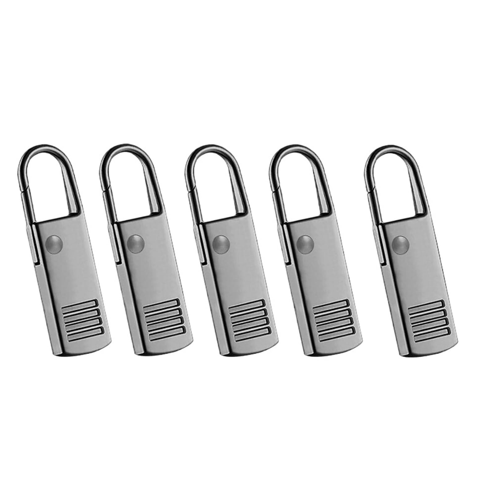 Tiradores de cremallera, 100 unidades, de repuesto, desmontables, con cierre de cremallera, cabezal de fijación de cremallera de metal para mochilas, bolsos, chaquetas, equipaje, botas (gris)