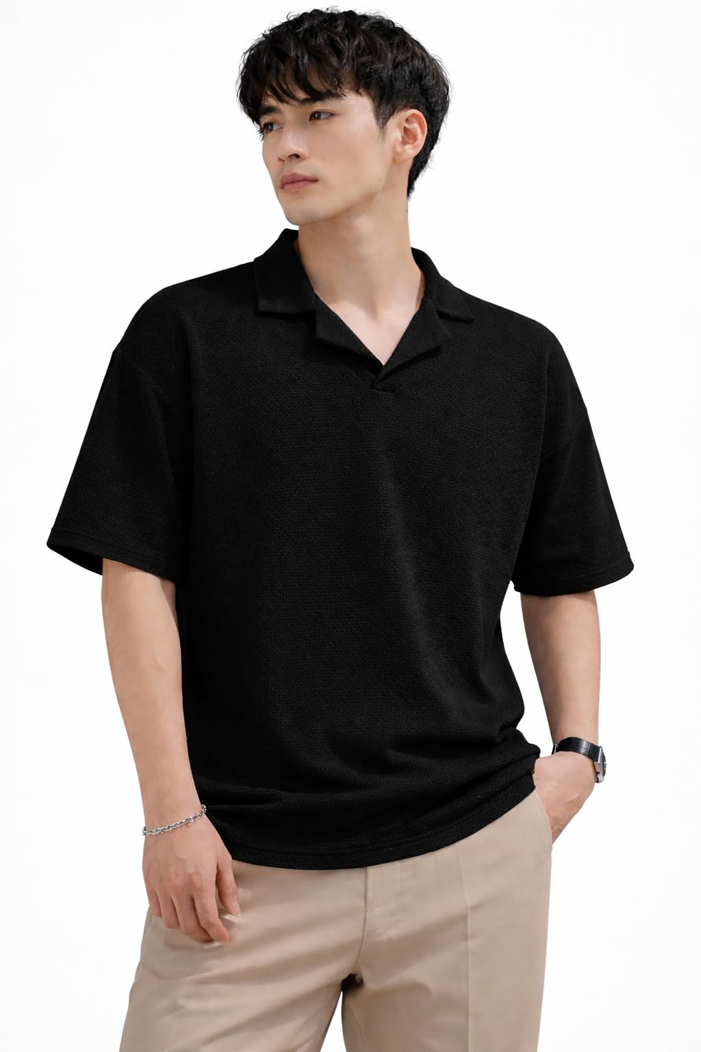 zilcon Men’s Textured Polo T-Shirt Casual Short Sleeve Summer Wear-picture-30
