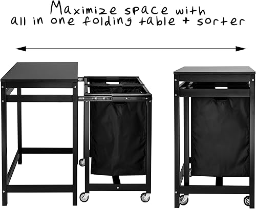 Miniatura 11 de Honey-Can-Do SRT-03571 Mesa plegable de doble clase, 19.1 x 32.1 in, color negro