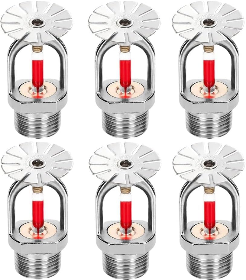 5pc Fire Sprinkler Head 3/4 Inch Pendent Type 155 Degree Quick Response Water Spray Down 68℃ Brass Fire Sprinkler Heads 3/4 NPT Thread for Home Commerical Residential (Pendent Sprinkler