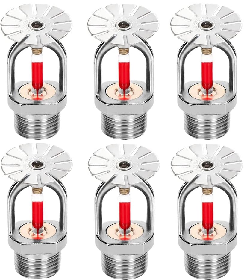 5pc Fire Sprinkler Head 3/4 Inch Pendent Type 155 Degree Quick Response Water Spray Down 68℃ Brass Fire Sprinkler Heads 3/4 NPT Thread for Home Commerical Residential (Pendent Sprinkler