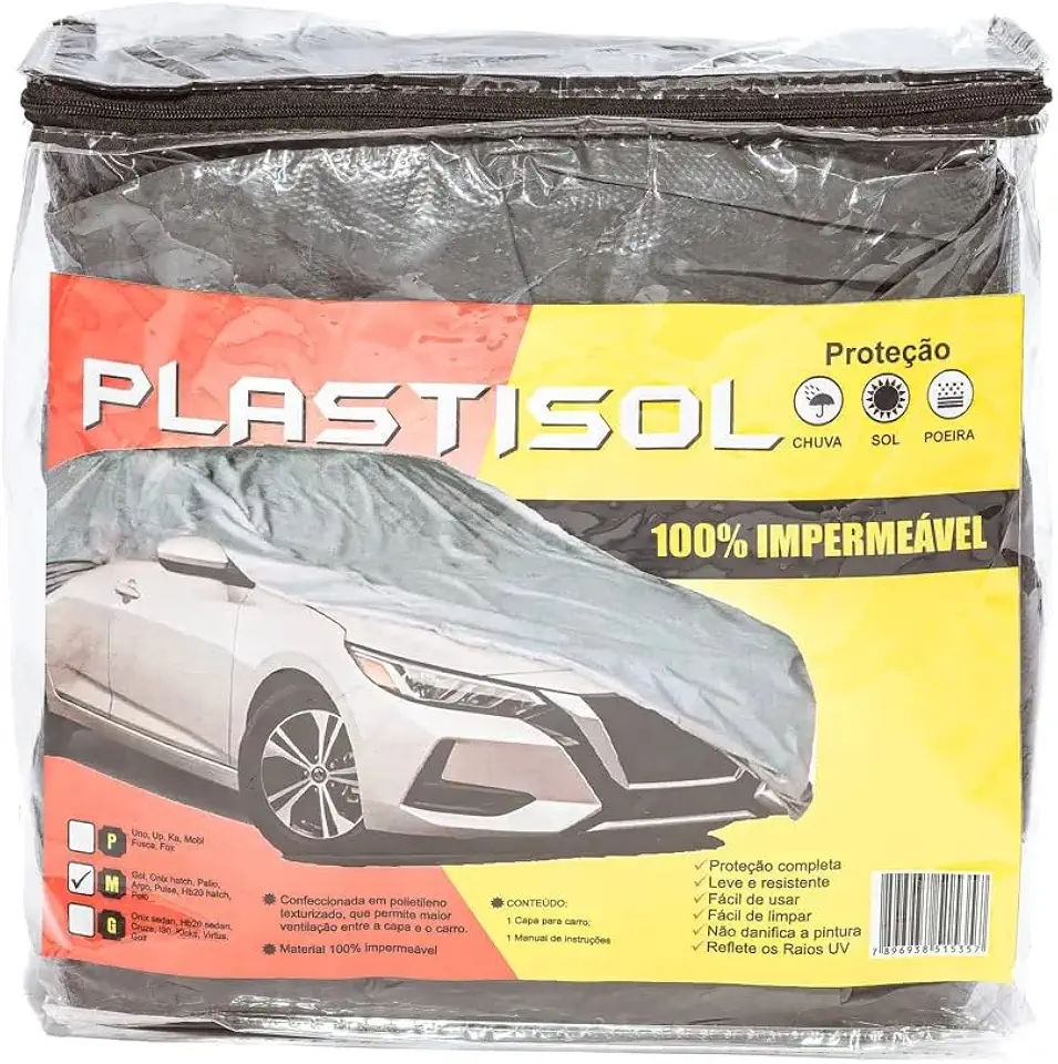 Capa Veicular Plastsol Segurança e Proteção Completa para Carros Impermeável e Resistente (M)