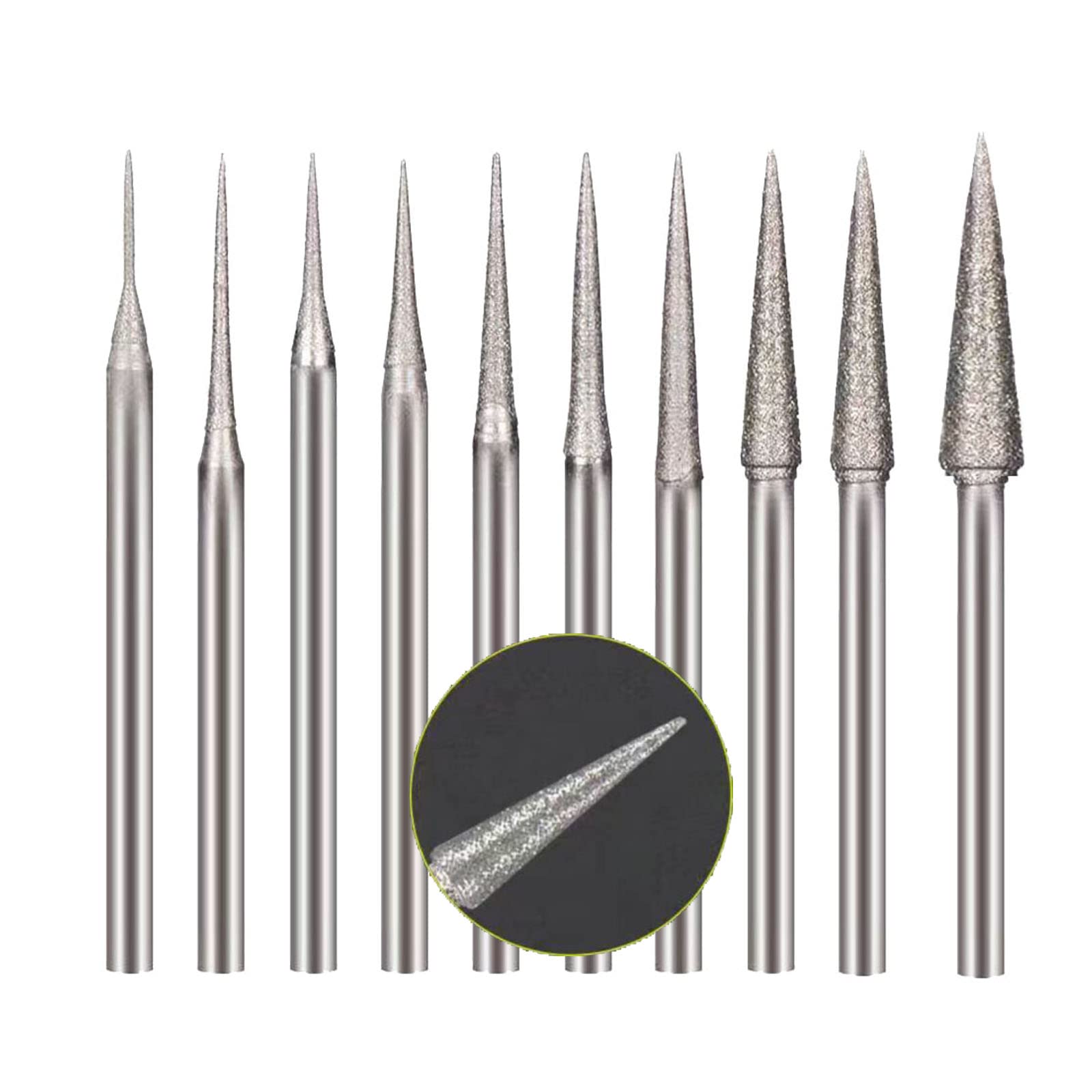Diamond Cutting Burrs - 13 Sizes, 0.5mm - 8mm -13