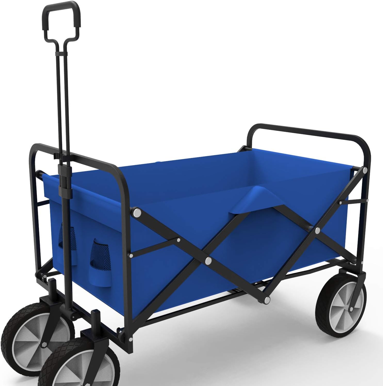 Wagon Collapsible Cart Camping Beach Garden Truck Utility Buggy Grocery Folding Wagon Outdoor Blue