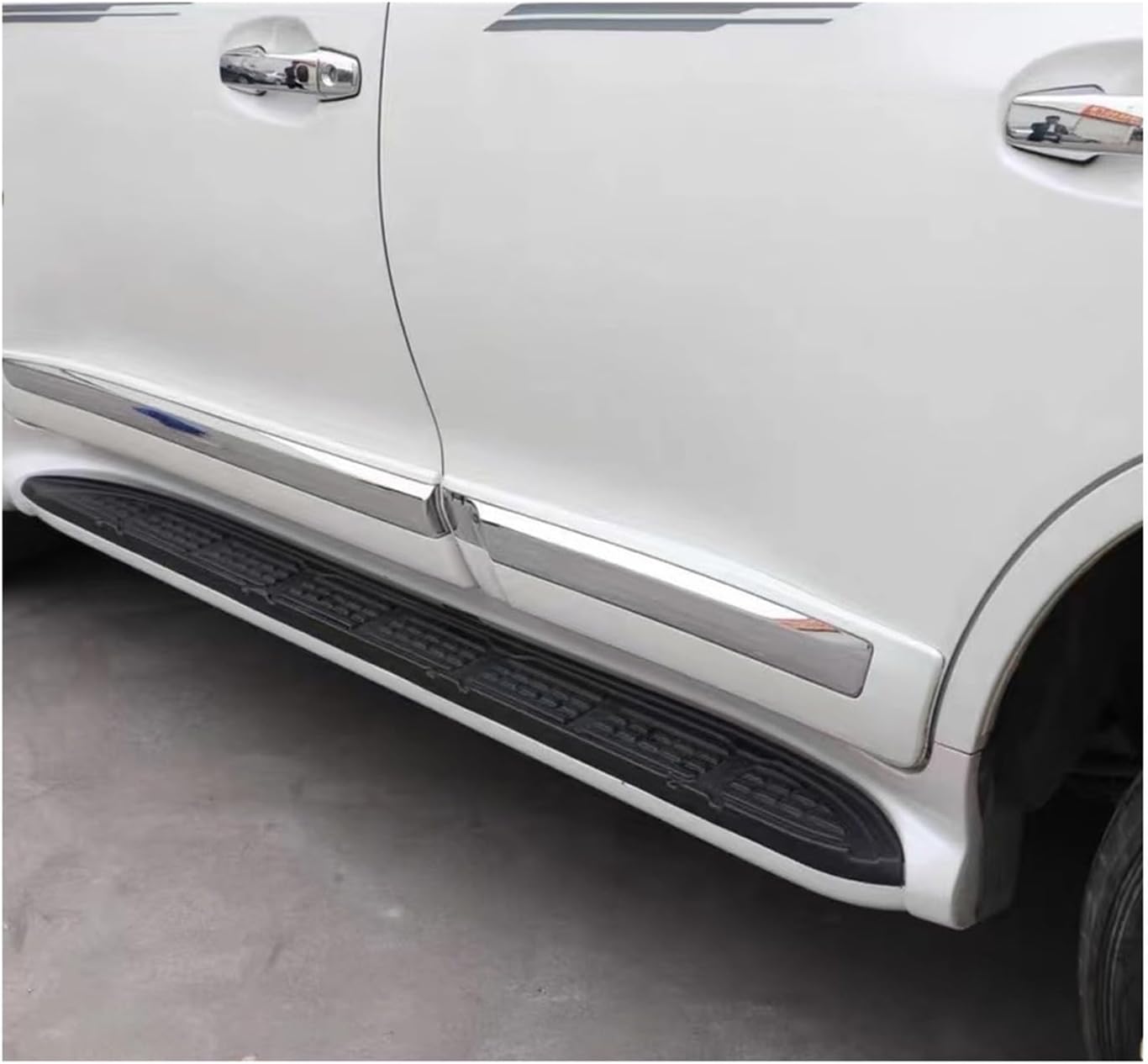 Upgrade ABS Door Body Molding Compatible for Toyota Land Cruiser LC200 2008-2015 Car Side Strips Door Body Anti-Scratch Protector Trim(Gloss Black)