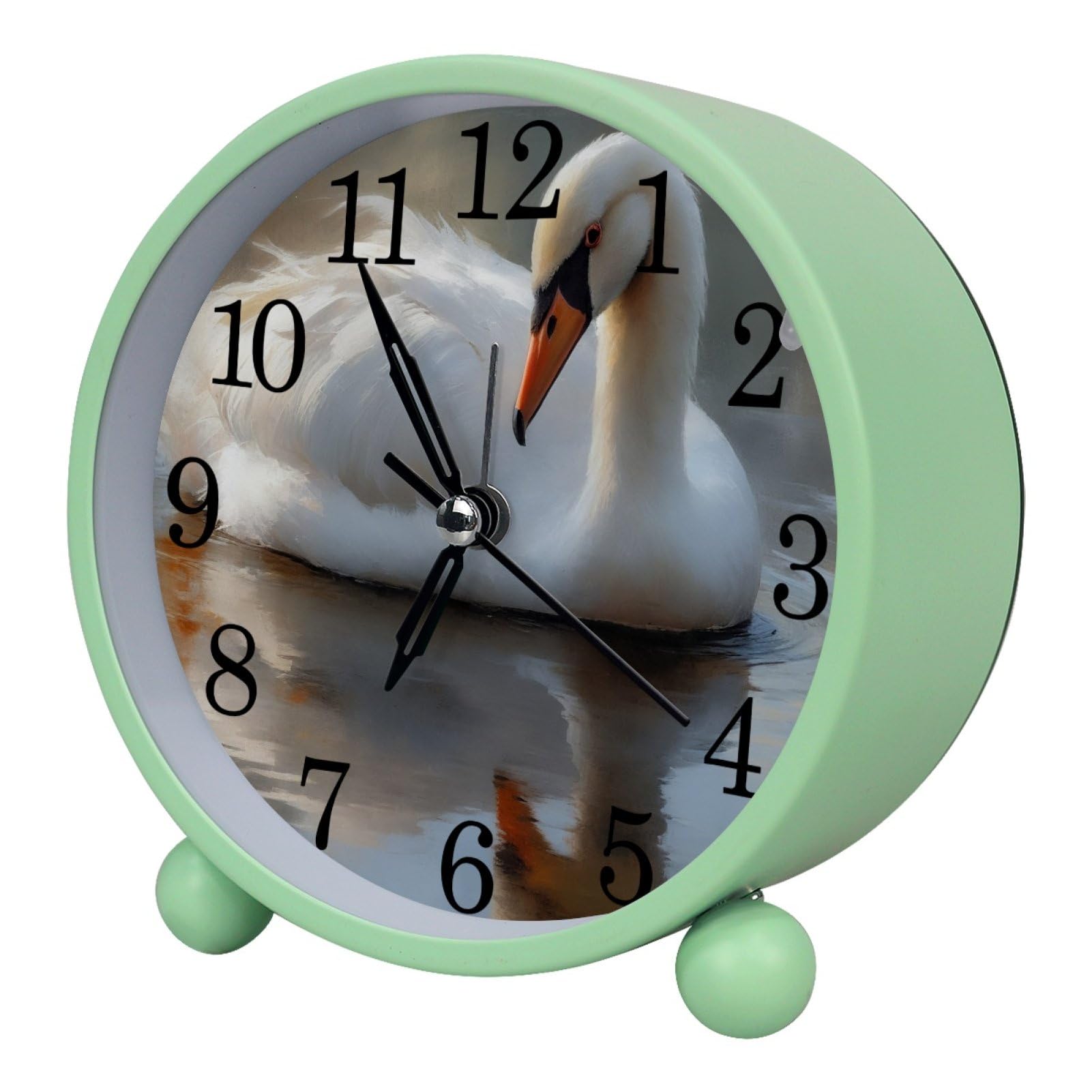 etoenbrc Watercolor Butterfly Silent Analog Alarm Clock Small Battery Operated Clock Slient Plastic Table Clock for Living Room Bedroom Color421