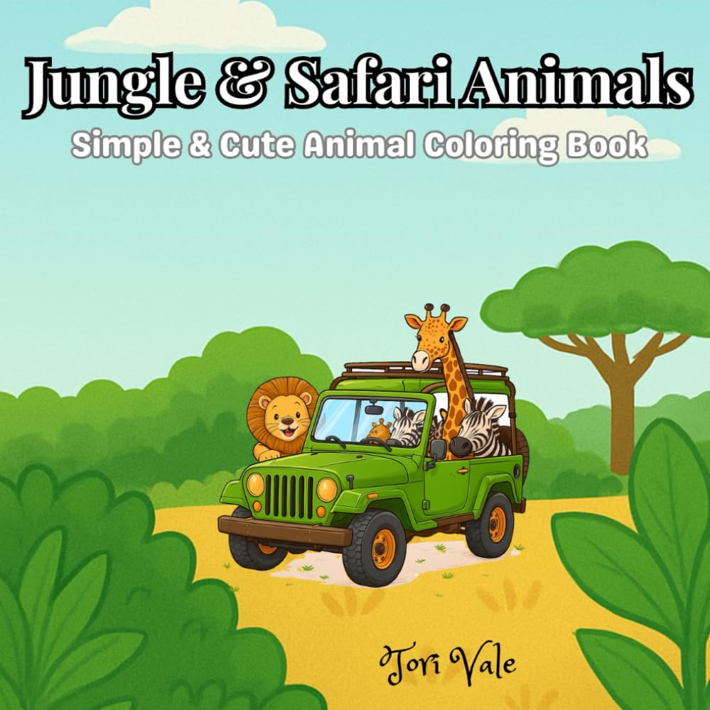 Jungle & Safari Animals: Simply & Cute Animal Coloring Book