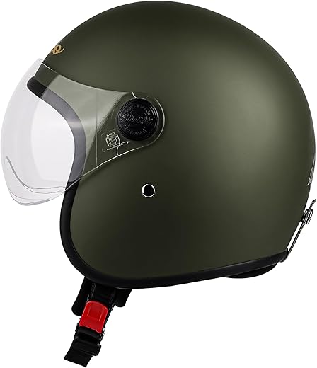 Steelbird SBH-54 Retro ISI Certified Open Face Helmet for Men and Women