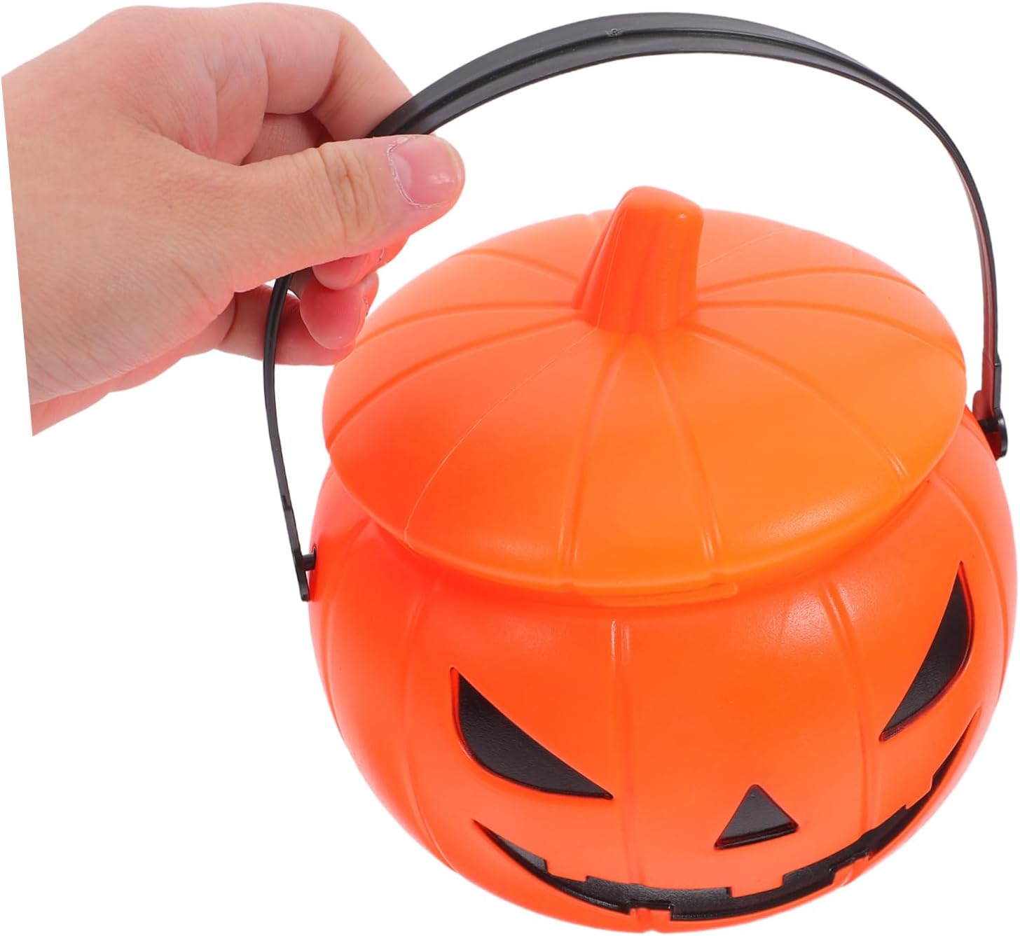 COLLBATH Pumpkin Candy Bucket: Light up Halloween Plastic Basket with Handle for Kids Halloween Parties and Decorations