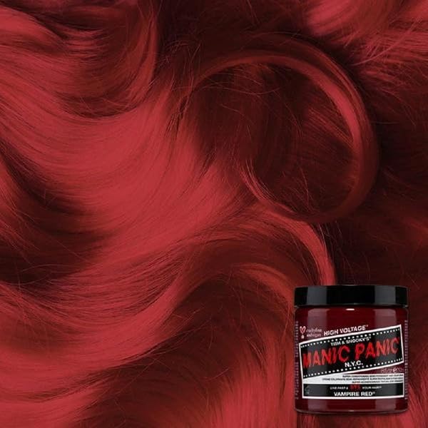 Manic Panic Manic Panic Vampire Red Classic Creme, vegan, tierversuchsfrei, semipermanente Haarfarbe, 118 ml in use