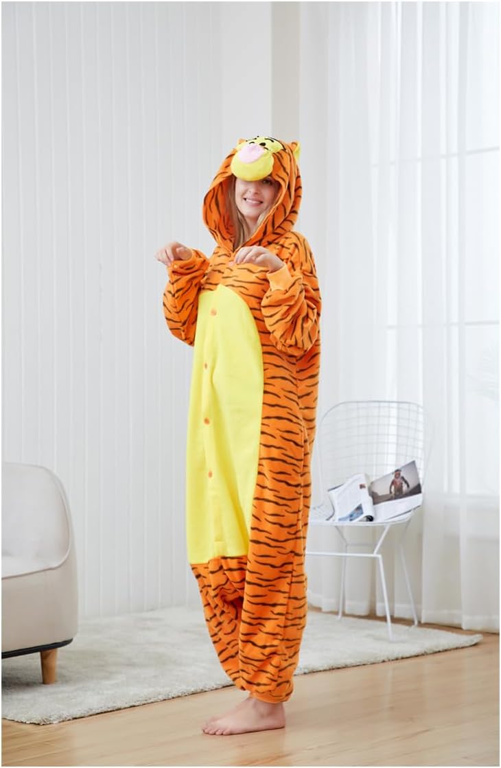 Adult Animal One-piece Pajamas Cosplay Animal Homewear Sleepwear Costume for Women Men - Image 4