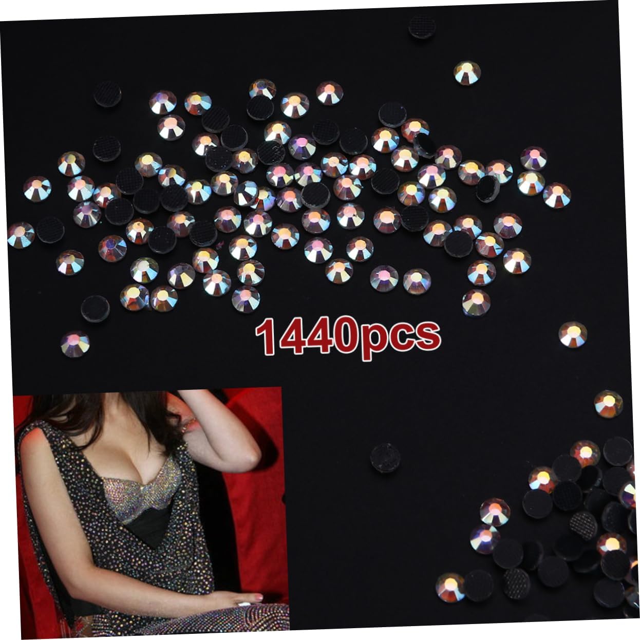 SHINEOFI 3pcs Set of Crystal Ab Rhinestones for Clothes Bags Jewelry and Cellphone Decoration Resin Flatback Easy to Apply