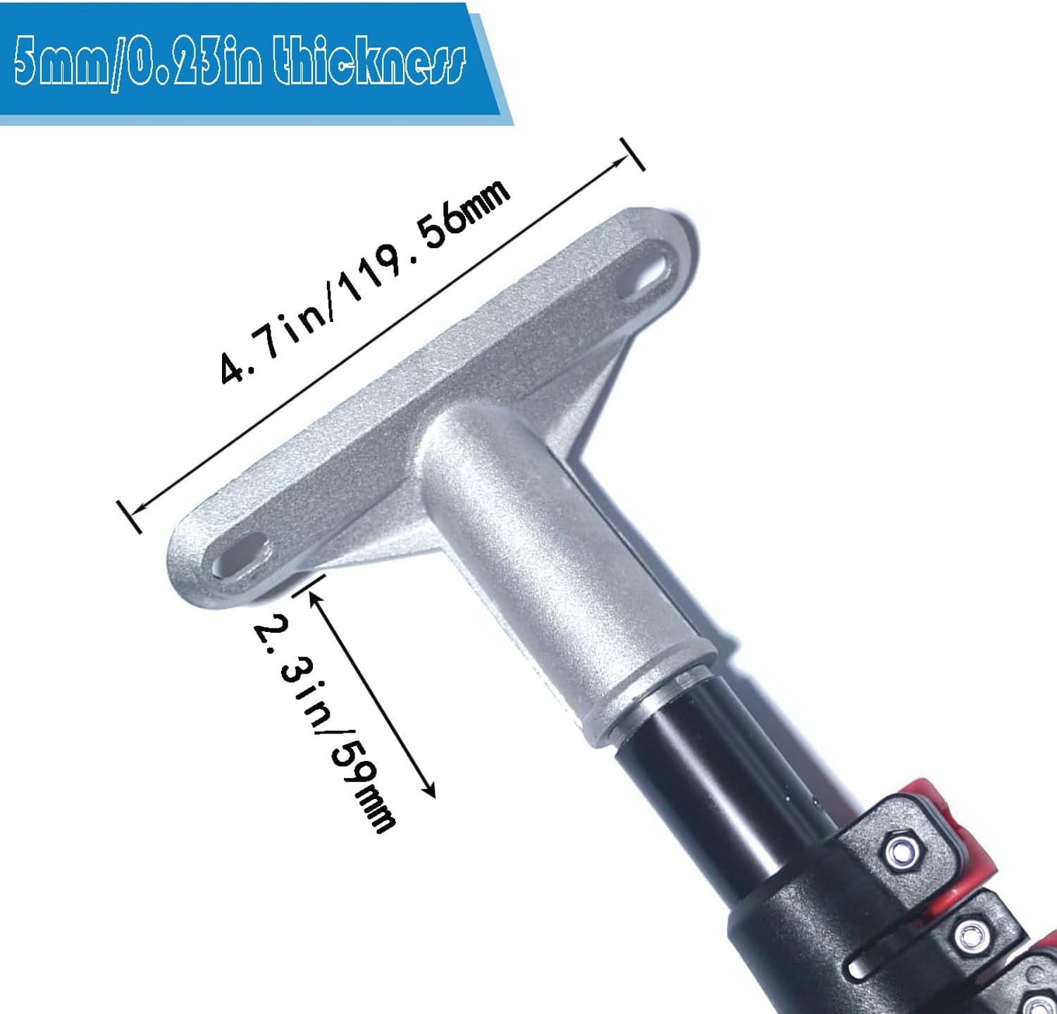 Broom Handle Bracket,5mm Thickness Deck Brush Accessories,Aluminum One-Piece Casting Metal Brackets,Broom Bracket for American Style Threadedd Threaded Tip Replacement (1)