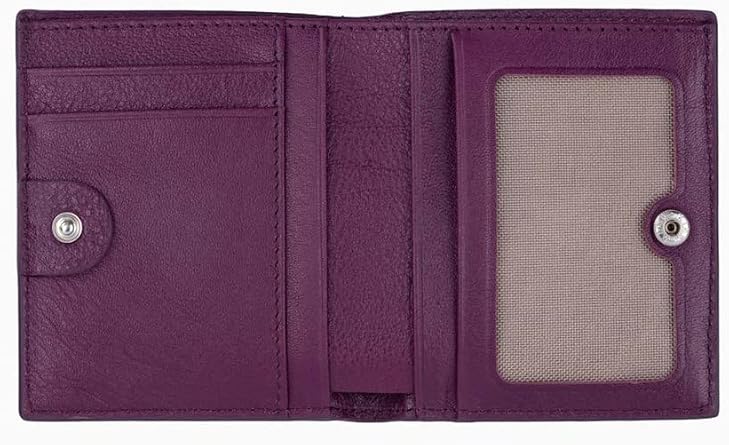 Damy Hakiki Deri RFID Korumalı Kadın Mini Cüzdan 906 - Mürdüm