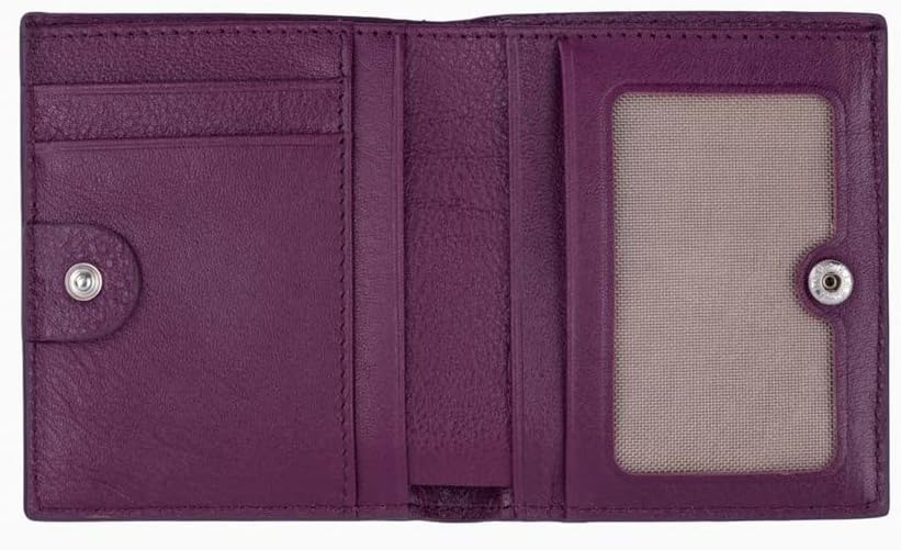 Damy Hakiki Deri RFID Korumalı Kadın Mini Cüzdan 906 - Mürdüm
