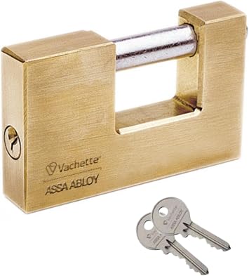 Vachette Aube 1000-90/SC Titan Padlock, Brass