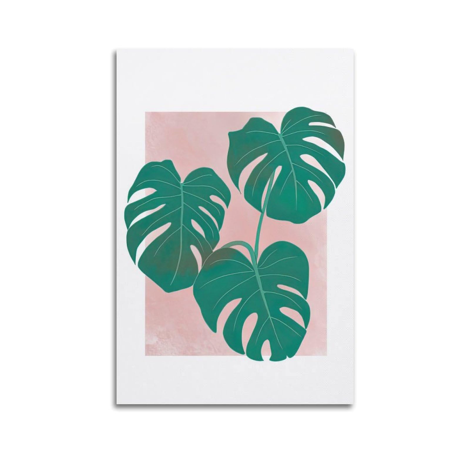 DLJGDS Simple Plant Poster Illustration Lotus Leaf Decorative Painting Canvas Wall Posters And Modern Family Bedroom Decor 24x36inch(60x90cm)