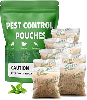 Pest Control Pouches, Mouse Repellent, Rodent Repellent Indoor, Mice Repellant, Peppermint to Repel Spider, Roach & Ant, Rat Deterrent for House, Keep Mice Away, Covers up to 120 sq ft-8P