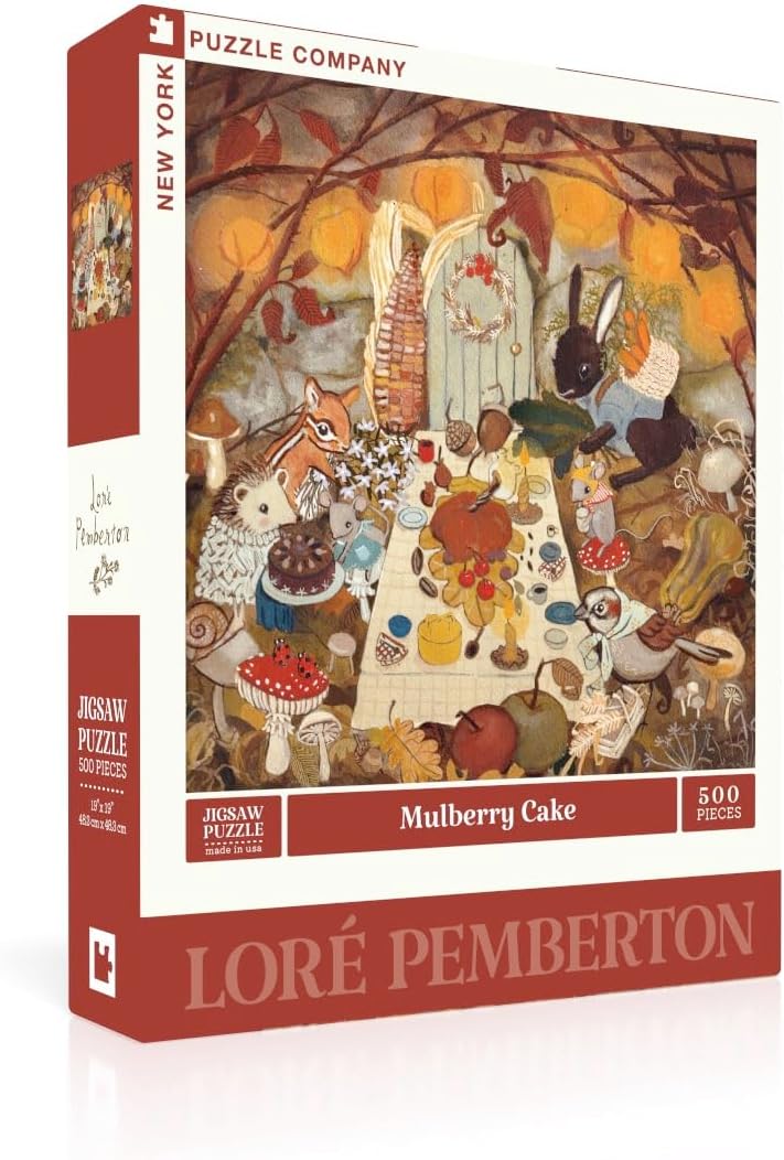 New York Puzzle Company - Loré Pemberton Mulberry Cake - 500 Piece Jigsaw Puzzle for Family Game Nights by Loré Pemberton