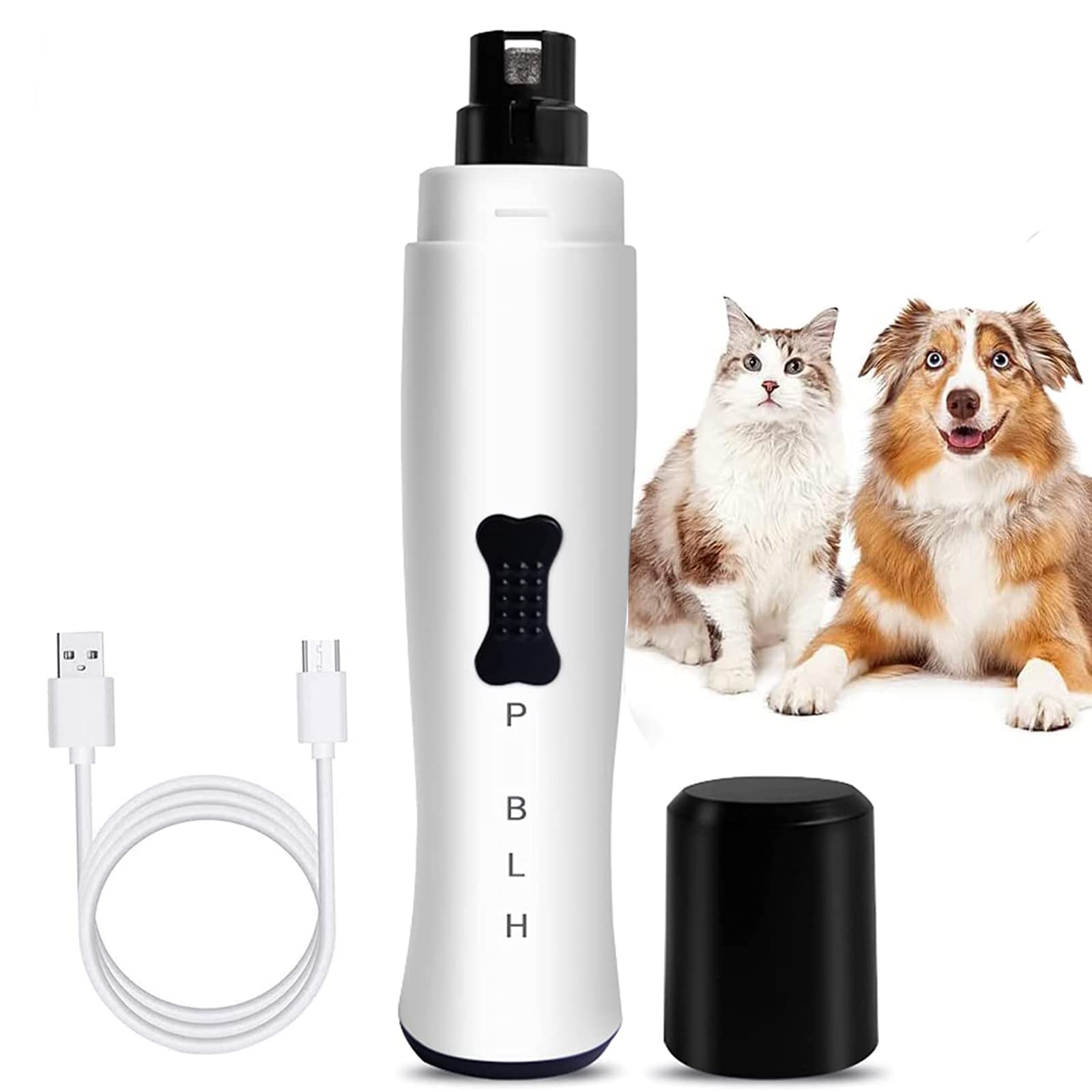 Cortauñas para Perro Y Gato con Luz LED, Lima De Uñas Électrica para Perros Mascotas Pequeño/Grande, Almolador para Perros,Amoladora De Uñas Recargable De Bajo Ruido,2 Velocidades