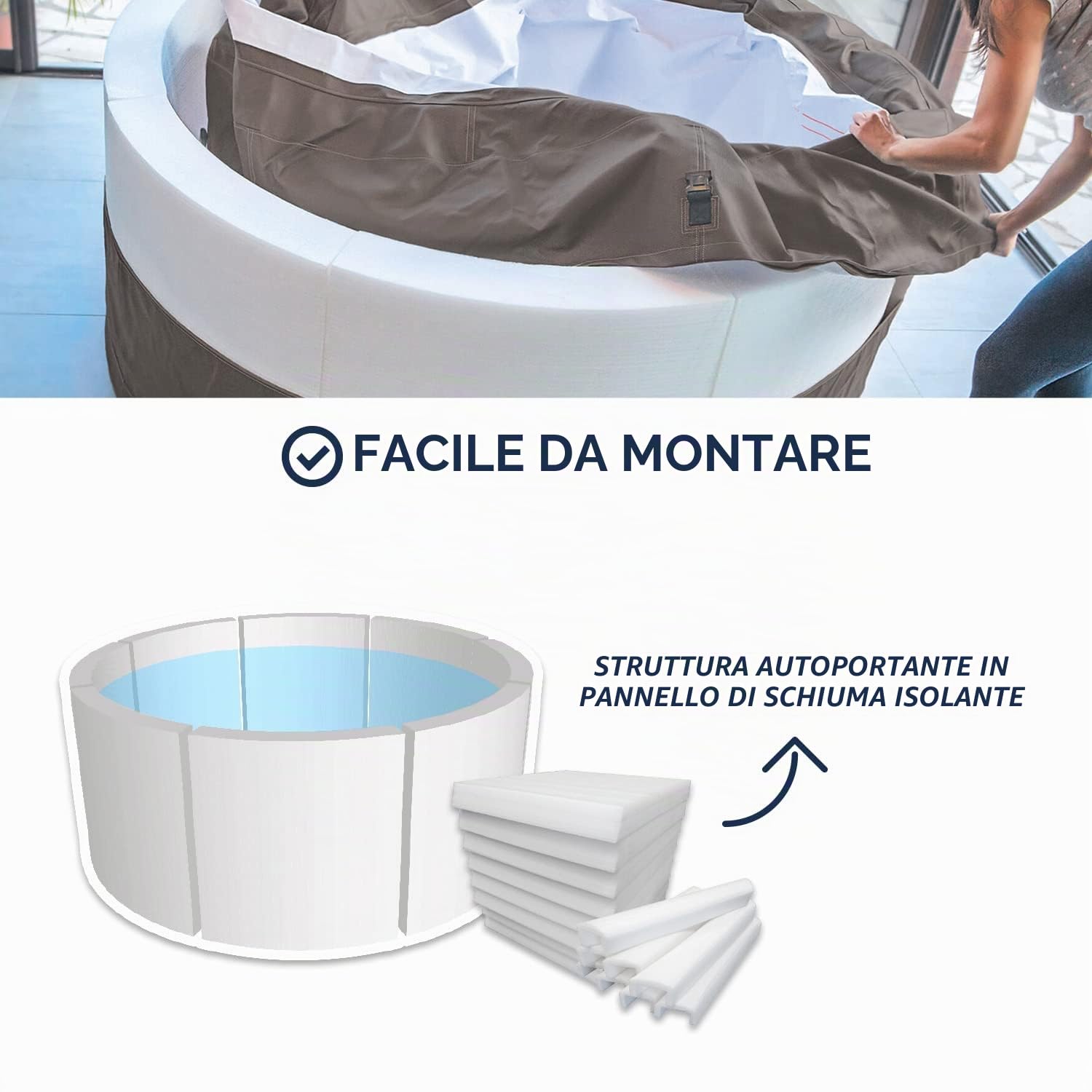 Netspa Vita Premium 168x70 Cm + Furniture 5 Pieces Inflatable Jacuzzi With External Panels 1100L