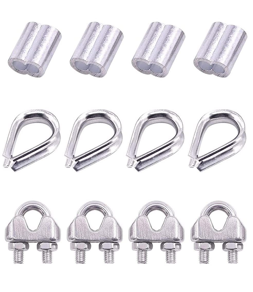 MTU ONLINE STORE Wire Rope Cable Clip/Clamp, Thimble, Aluminum Crimping Loop for 3/8" Wire Rope (B09VFS1J28) Amazon Price History, Amazon Price Tracker